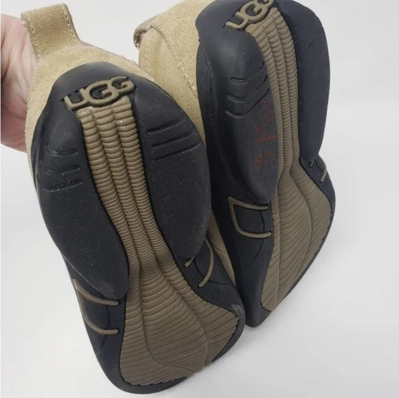 UGG AUSTRALIA Brown Tan Suede Shearling Slip On Shoes Womens Size 9 - Picture 3 of 7